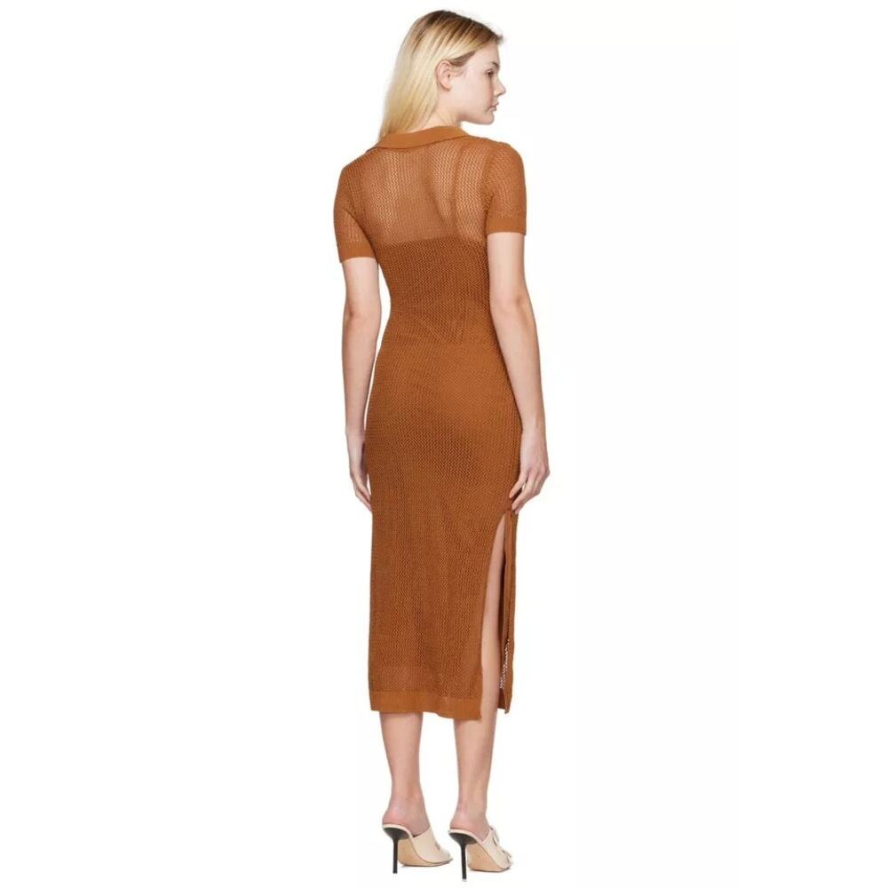 STAUD Oceane Dress in Deck (Medium Brown) - Picture 3 of 7